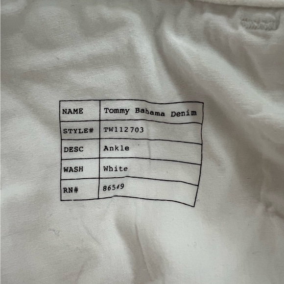 NWT Tommy Bahama Denim Ana Twill Ankle Length Cropped Pant Jeans, White, 10 - Picture 8 of 12